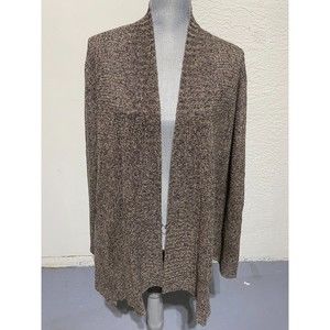 Eileen Fisher Lagenlook Sweater 100% Pure Linen, Size XL, Beige/Brown